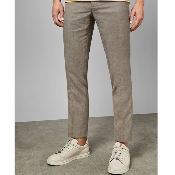 NWT Ted Baker London Men TONET Debonair Wool Linen Trousers Size 38L $259 JK229